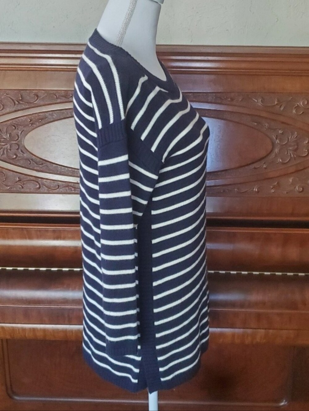 Talbots Sweater Talbots Stripe Sweater Talbots Navy Sweater Small Talbot Top New - Picture 2 of 12